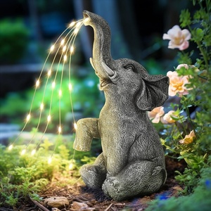 GIGALUMI Elephant Statue Solar Garden Decor Yard Outdoor Gifts for Women(Constant Lights Elephant)