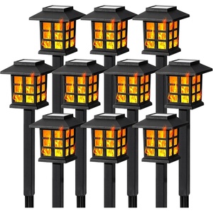 GIGALUMI Solar Lights Outdoor Waterproof 12 Pack, LED Garden Decor(Flickering Flame)