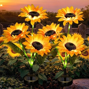 GIGALUMI Solar Sunflower Decor, 2 Pack LED Sunflower Gifts for Women(Set of 2)